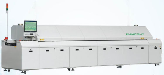 Línea de ensamblaje SMT Horno de soldadura de reflujo libre de plomo Equipo de soldadura de reflujo de PCB 8/10/12 Zonas Horno de reflujo de aire caliente